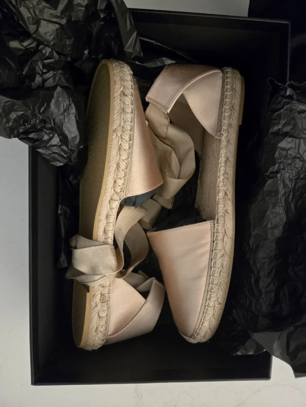Saint Laurent satin espadrilles
